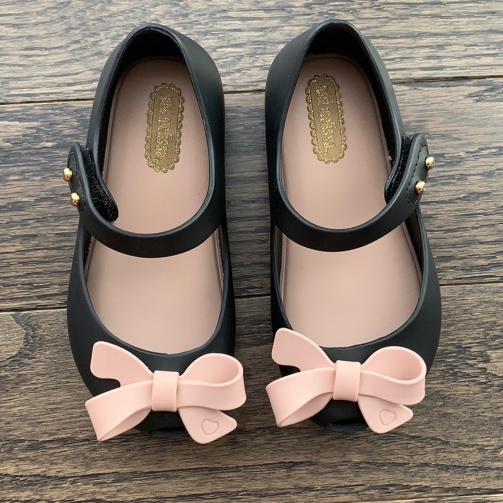 Mini Melissa Black and Pink Dress Shoes